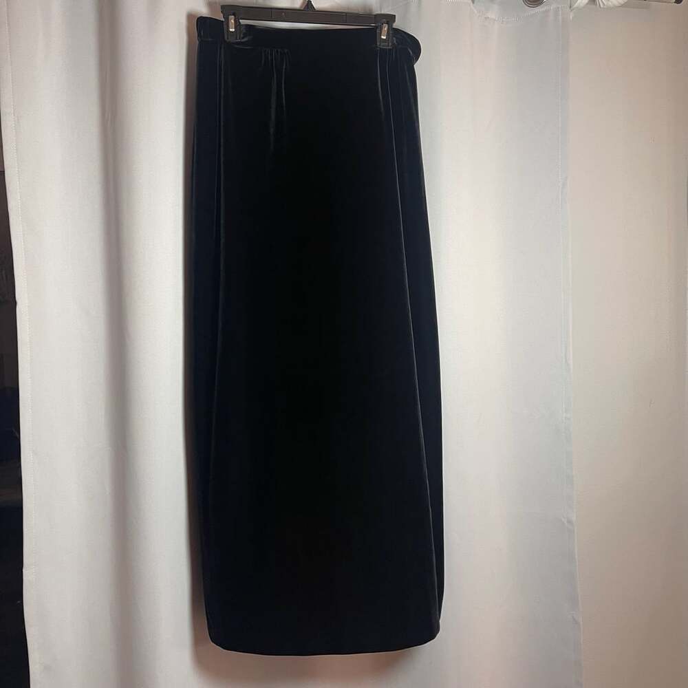 Alex Evenings Black Velvet Maxi Skirt Size 14